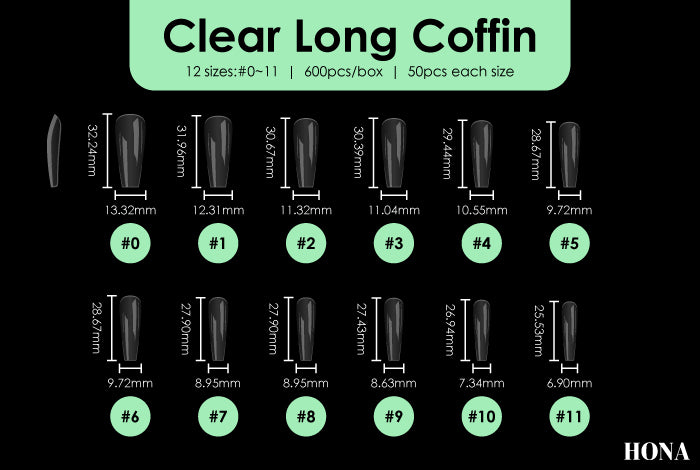 Coffin Full Cover Extension Tips | Long Lasting | HONA